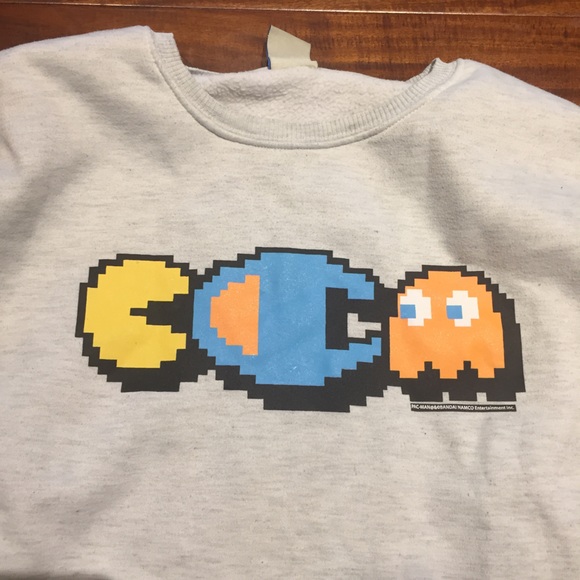 Champion PacMan Sweatshirt Men’s Size Large Gray Reverse Weave Vintage Y2K. - Picture 3 of 9